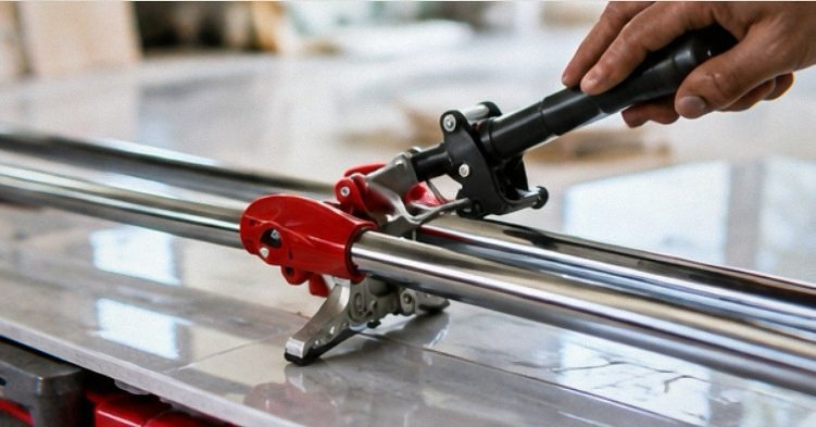 Rubi TX 1250 MAX 48 inch manual tile cutter with carry case and wheels